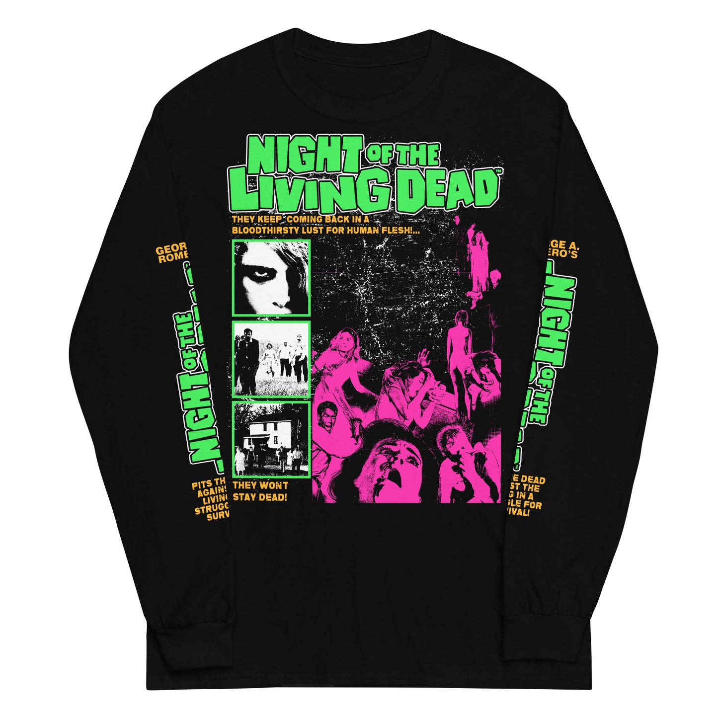 NIGHT OF THE LIVING DEAD WITH SLEEVES - LONG SLEEVE SHIRT