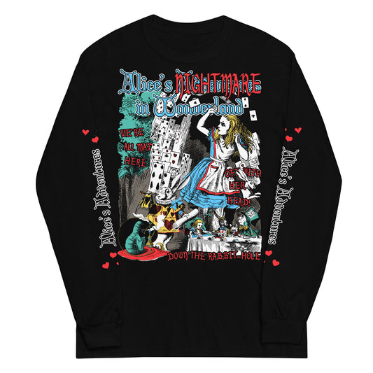 ALICE IN WONDERLAND CLASSIC ILLUSTRATIONS WITH SLEEVES - LONG SLEEVE SHIRT