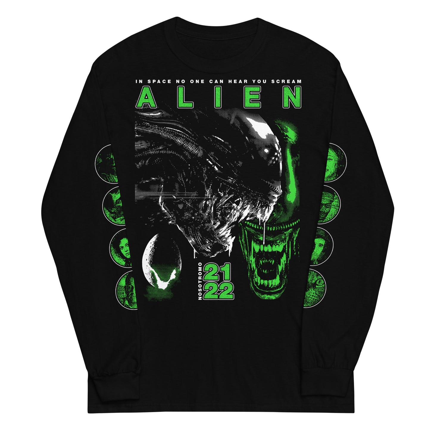 HALFTONE XENOMORPH WITH SLEEVES - LONG SLEEVE SHIRT