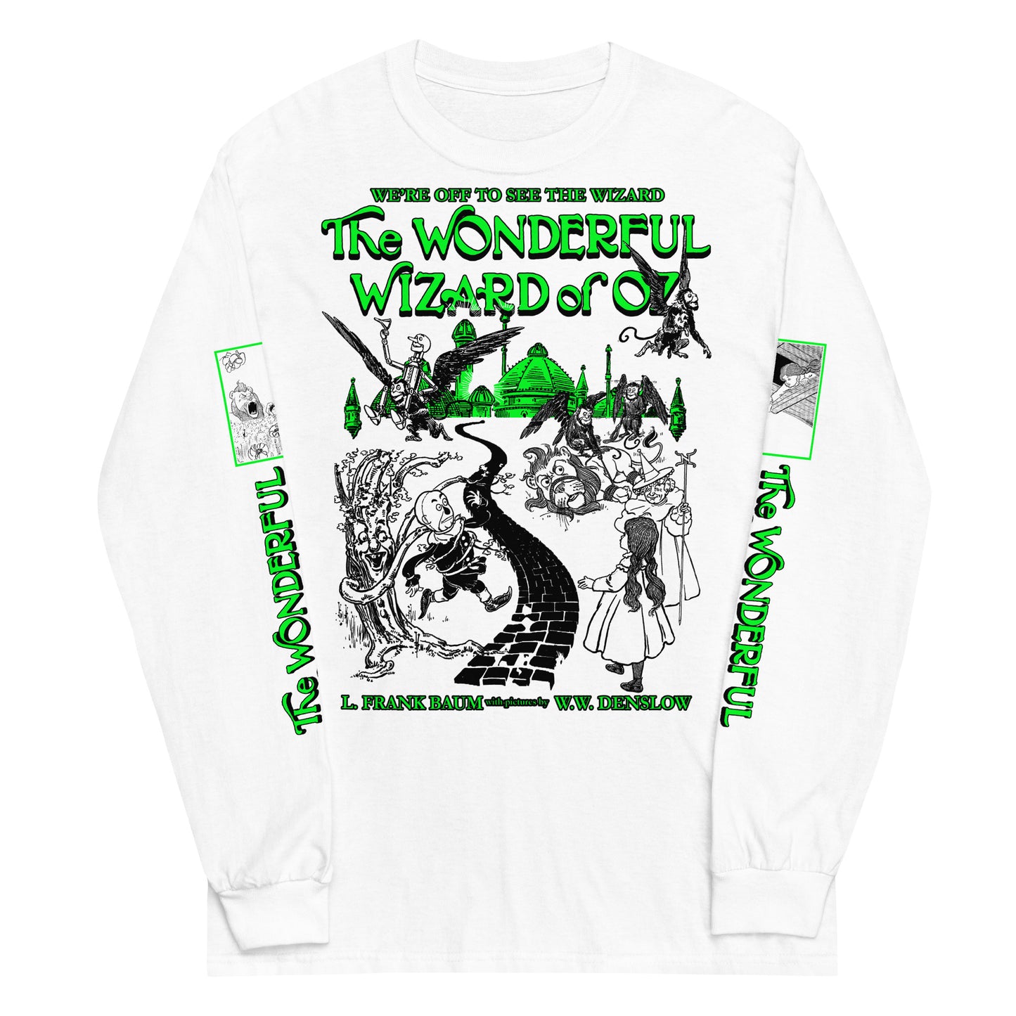 THE WONDERFUL WIZARD OF OZ BLACK ILLUSTRATIONS WITH SLEEVES - LONG SLEEVE SHIRT