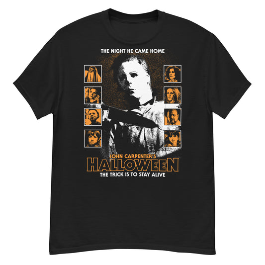 STIPPLED MICHAEL MYERS & CAST - T-SHIRT