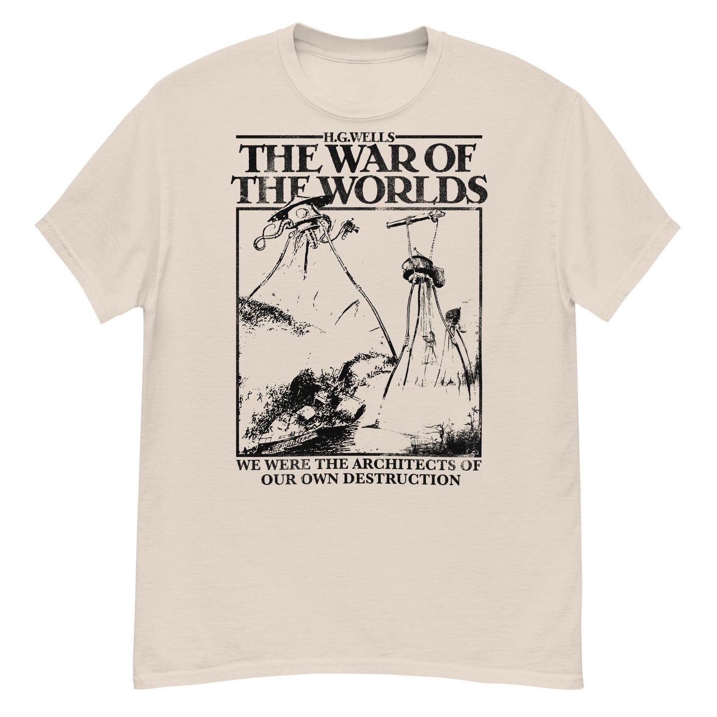 THE WAR OF THE WORLDS BLACK ILLUSTRATIONS - T-SHIRT