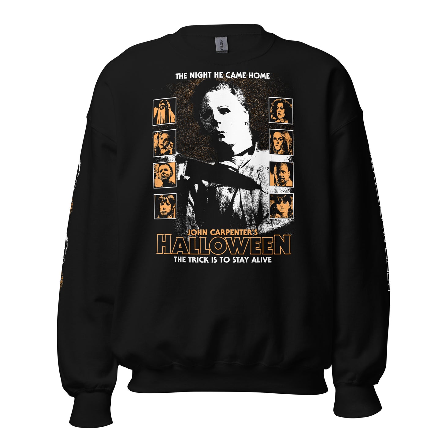 STIPPLED MICHAEL MYERS & CAST WITH SLEEVES - SWEATSHIRT