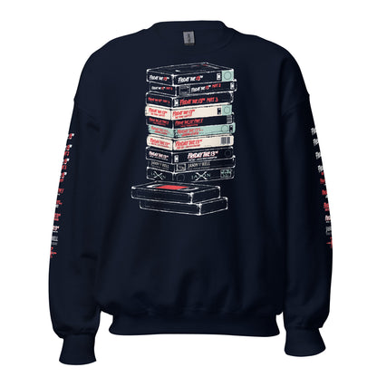 VHS TAPES STACKED WITH SLEEVES - SWEATSHIRT