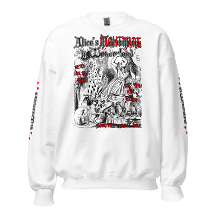 ALICE IN WONDERLAND BLACK CLASSIC ILLUSTRATIONS WITH SLEEVES - SWEATSHIRT