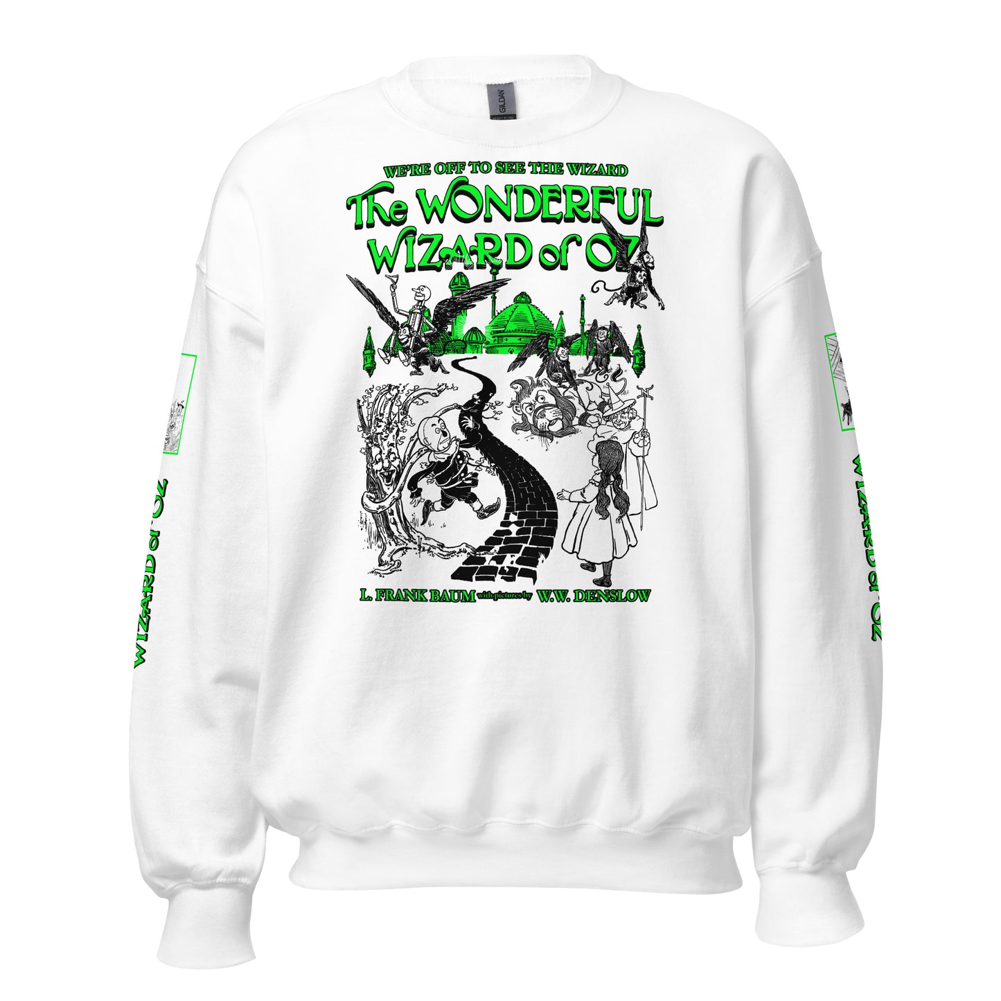 THE WONDERFUL WIZARD OF OZ BLACK ILLUSTRATIONS WITH SLEEVES - SWEATSHIRT