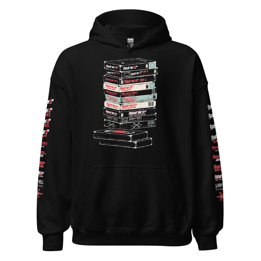 VHS TAPES STACKED WITH SLEEVES - HOODIE