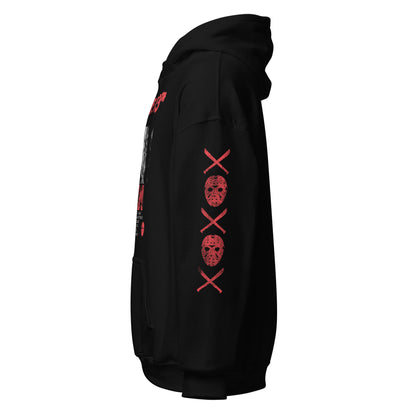 RED & WHITE JASON IMAGES WITH SLEEVES - HOODIE