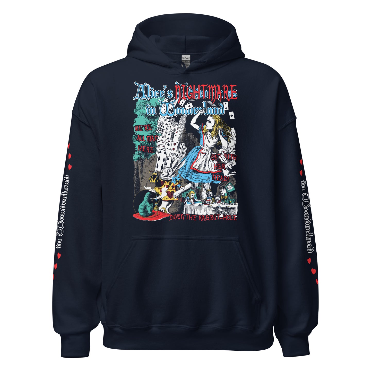 ALICE IN WONDERLAND CLASSIC ILLUSTRATIONS WITH SLEEVES - HOODIE